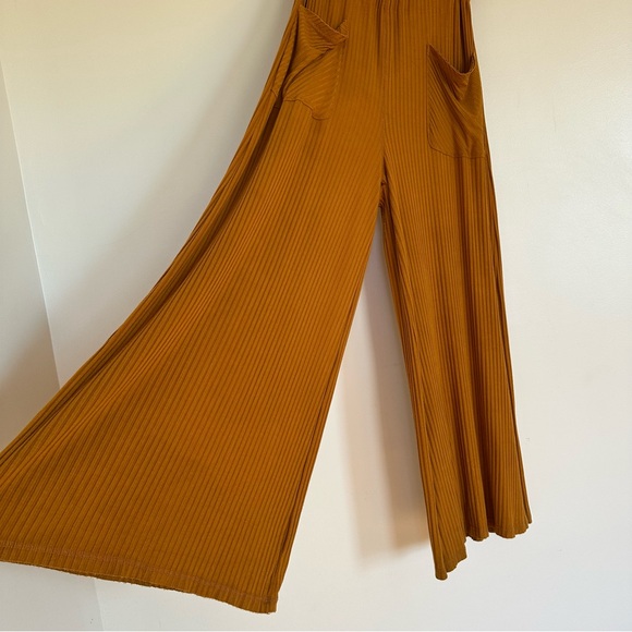 Free People Movement Blissed Out Ribbed Pull On Wide Leg Pants Size Medium - Picture 4 of 16